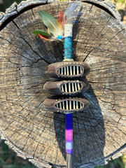 Colombian Windowed Entada Seed Shamans Rattle