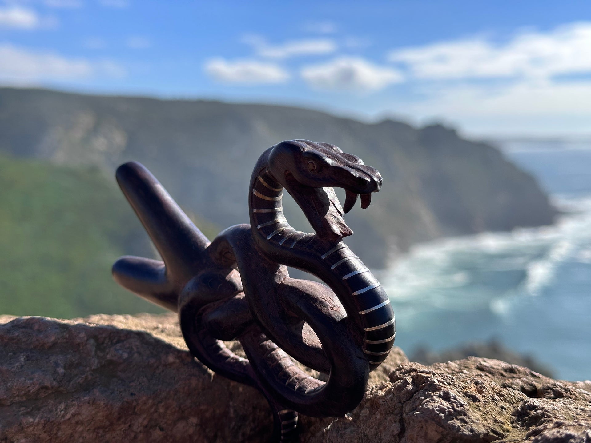 Coiled Snake Kuripe (self applicator for hapé/rapé snuff)