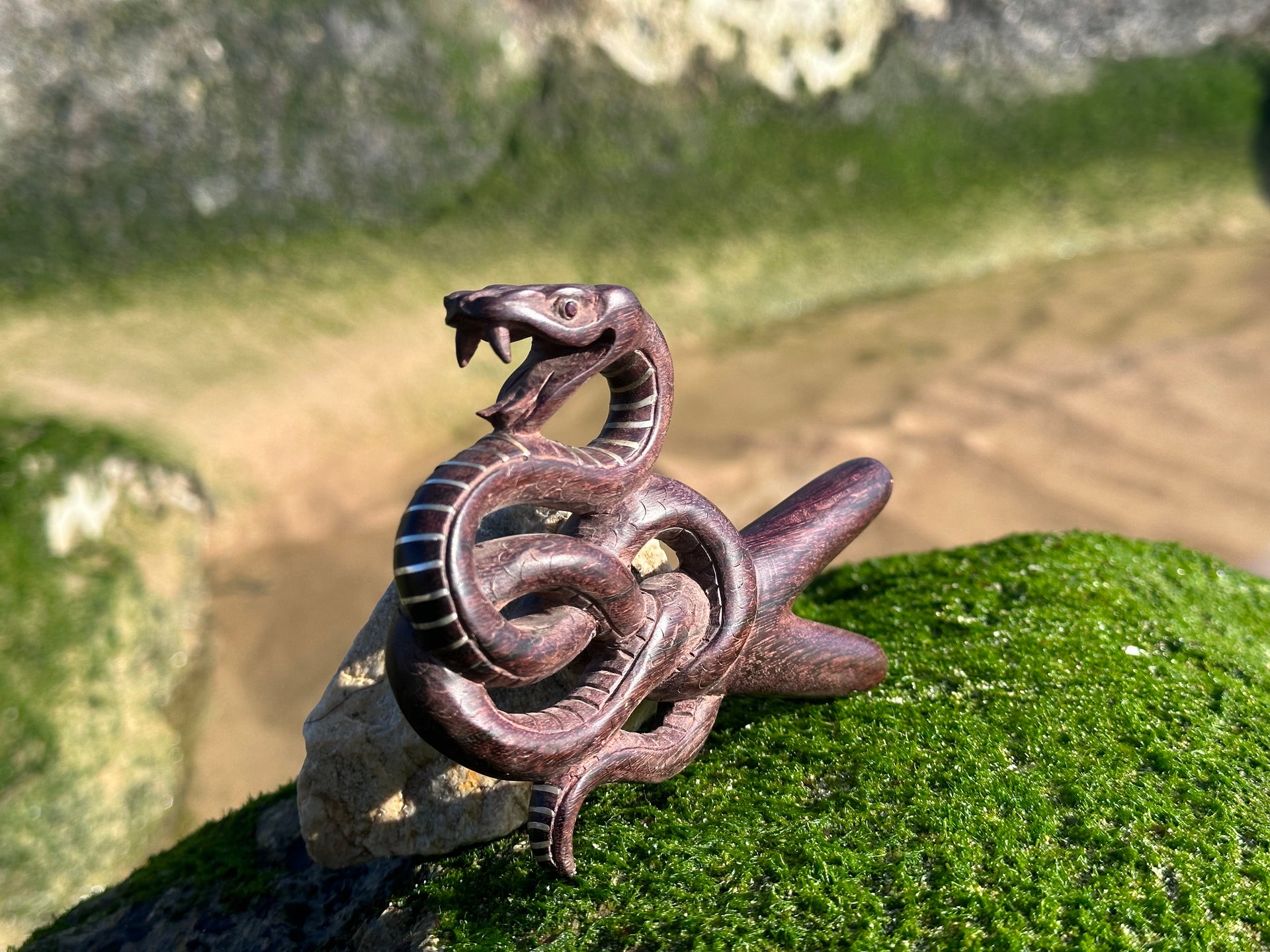 Coiled Snake Kuripe (self applicator for hapé/rapé snuff)