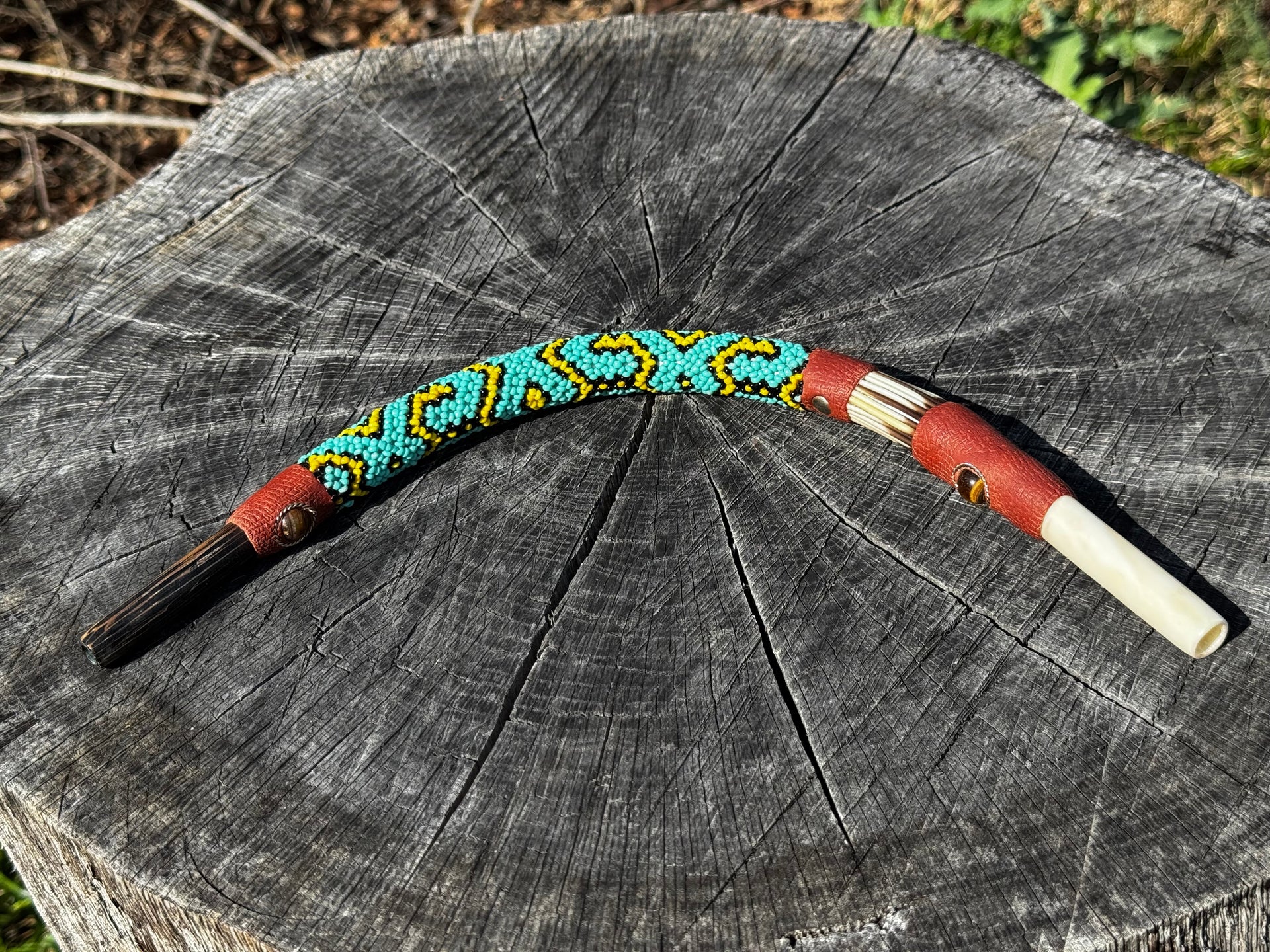 XL Shapibo Beaded Peruvian Tepi hapé applicator