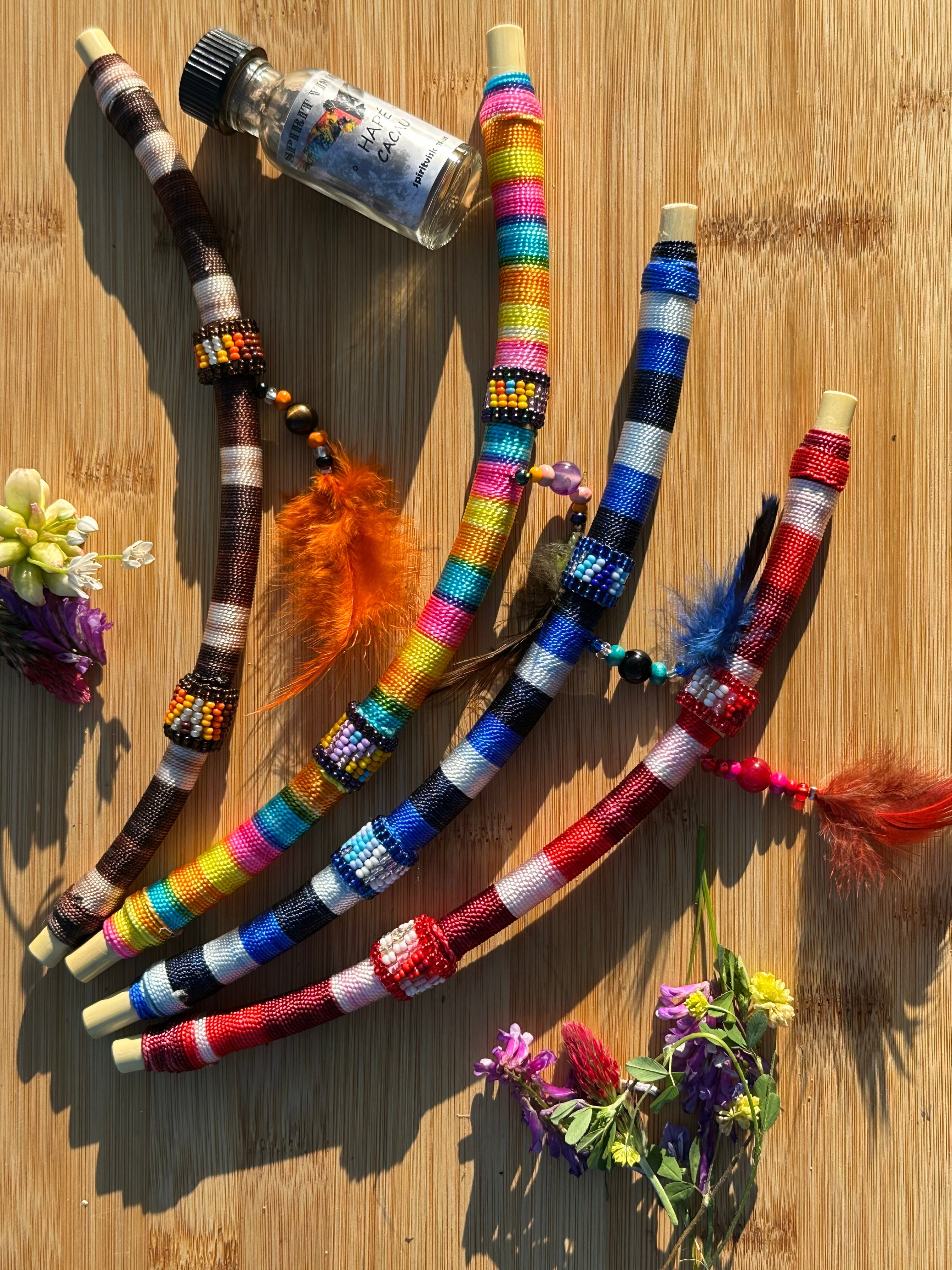 Colombian flexible 2in1 Tepi/Kuripe with bamboo (applicator for hapé/rapé snuff)
