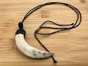 Macrame Boars tooth necklace for Protection & Strength